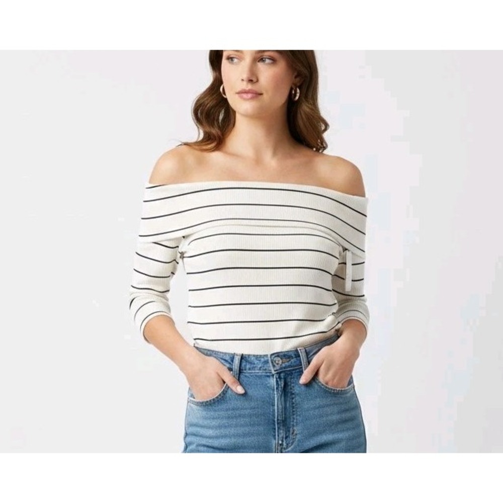 A New Day Womens Top XXL Striped Sleeveless Cowl Neck Ribbed Navy White